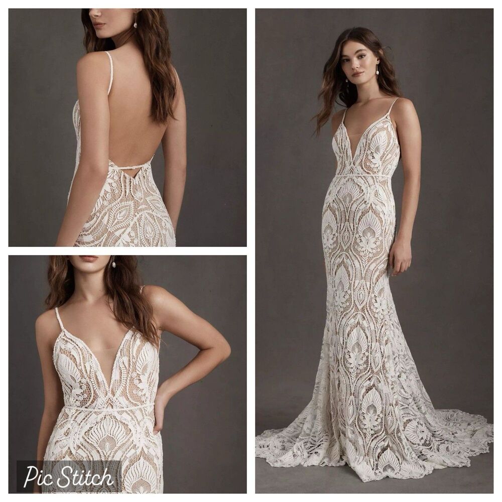 NWT Willowby Watters Wedding Dress Sz 14 Style 54111 Bonnie Ivory Boho Lace